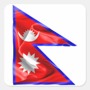 Nepal vlag vierkante sticker
