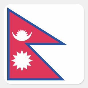 Nepal vlag vierkante sticker