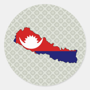 Nepal — vlag — volledige grootte ronde sticker