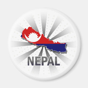 Nepal — Vlaggenkaart 2.0 Magneet