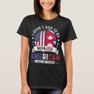 Nepalese Amerikaanse vlaggen Pride Land Nepal T-shirt