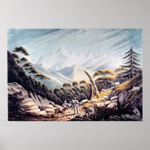 Nepalese Herdsmen in de Himalaya, 1826 Poster