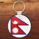 Nepalese kwaliteitsvlag Cirkel Sleutelhanger (Voorkant)
