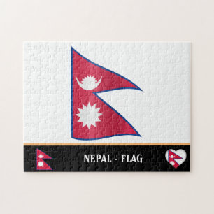 Nepalese vlag en Nepal Legpuzzel