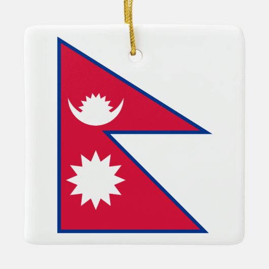 Nepalese vlag keramisch ornament (Voorkant)