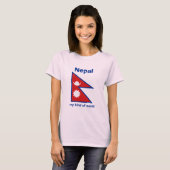 Nepalese vlag + map + tekst T-shirt (Voorkant volledig)