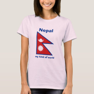 Nepalese vlag + map + tekst T-shirt