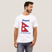 Nepalese vlag + map + tekst T-shirt (Voorkant volledig)
