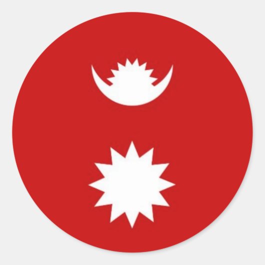 Nepalese vlag ontwerp ronde sticker (Voorkant)