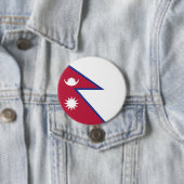 Nepalese vlag ronde button 7,6 cm (In situ)