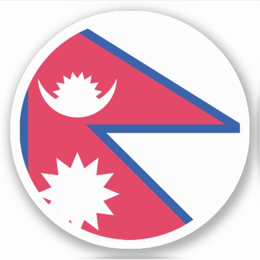 Nepalese Vlag Ronde Sticker (Voorkant)