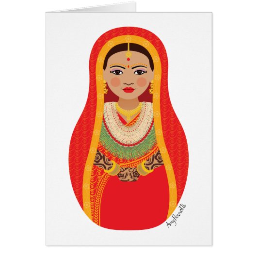 Nepali Bride Matryoshka Kaart (Voorkant)
