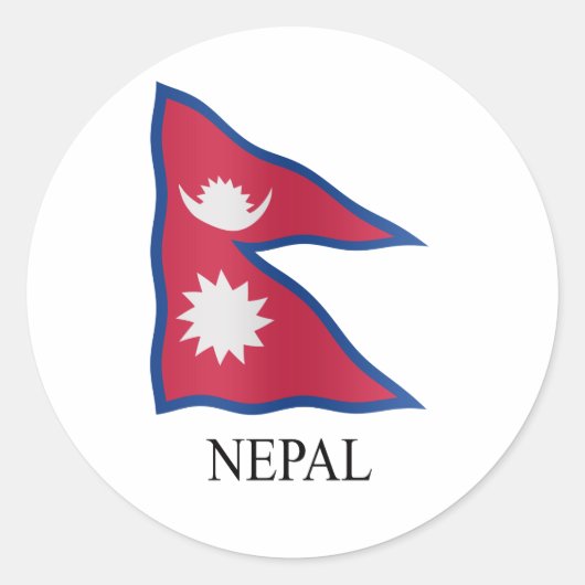 Nepali flag ronde sticker (Voorkant)