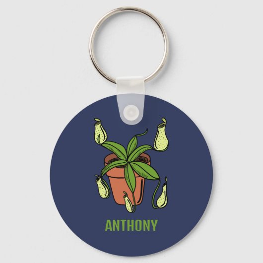 Nepenthes Pitcher Plant Illustration Personalized Sleutelhanger (Voorkant)