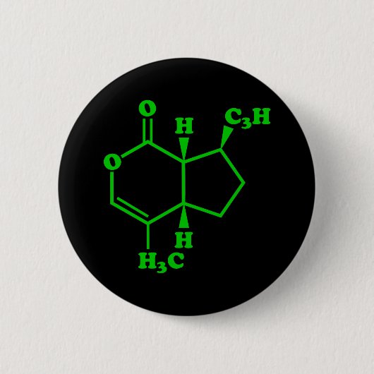 Nepetalacton Moleculaire chemische formule Ronde Button 5,7 Cm (Voorkant)