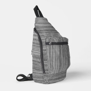 Nepgebreide stof grijs sling bag