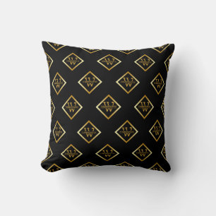 Nepgoud As-monogram – Zwart & Goud Kussen