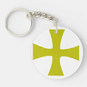 Nepgoud Byzantijns Kruis Sleutelhanger