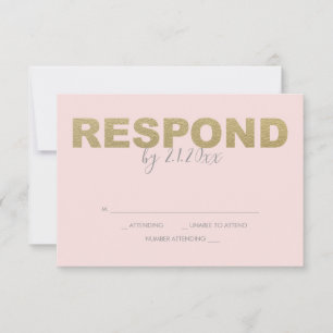 Nepgoud en Roze RSVP-antwoordkaarten RSVP Kaartje