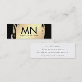 Nepgoud geborsteld met chic monogram mini visitekaartje (Voorkant / Achterkant)