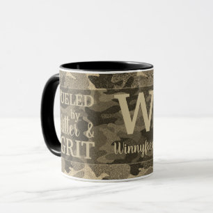 Nepgoud Metallic Camouflage Glitter Monogram Mok