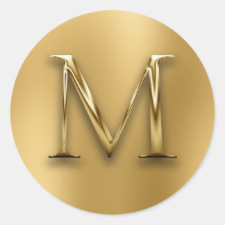 Nepgoud Monogram M op vervaagde achtergrond Ronde Sticker