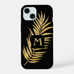 Nepgouden Glitter Palm Tropisch iPhone 15 Hoesje