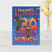 Nephew - 30e carte d'anniversaire colorée avec sou (Fleur jaune)