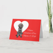 Nephew en vrouw Glossy Grizzly Valentijn Puppy Lov Feestdagen Kaart (Voorkant)