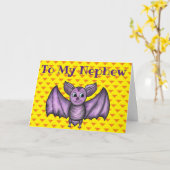 NEPHEW HALLOWEEN CARTE DE VACANCES BAT ORANGE PURP (Fleur jaune)
