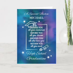 Nephew High School Afstuderen Quote Waterverf Kaart