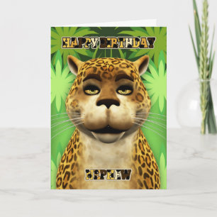 Nephew Leopard Oerwoud Verjaardag Kaart