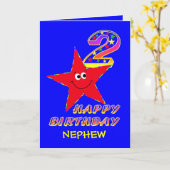 Nephew Red Star 2e verjaardag kaarten (Gele Bloem)