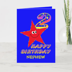 Nephew Red Star 2e verjaardag kaarten