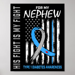 Nephew Type 1 Diabetes Bewustmaking Amerikaanse vl Poster