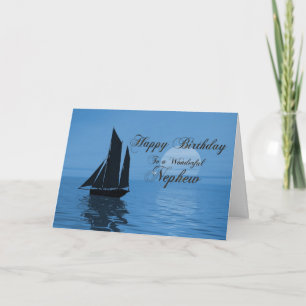 Nephew, une carte d'anniversaire de yacht au clair