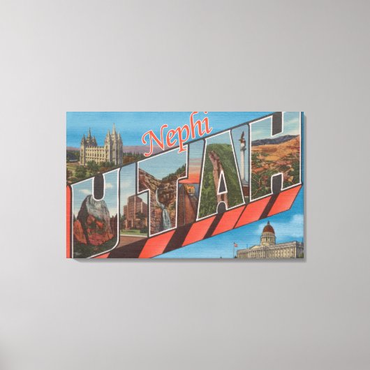 Nephi, UtahLarge Letter ScenesNephi, UT Canvas Afdruk (Voorkant)