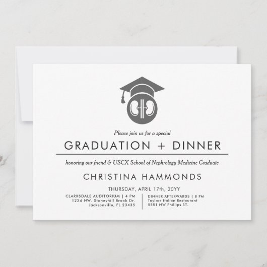 Nephroloog Afstuderen | Minimale uitnodiging (Voorkant)