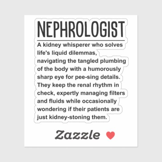 Nephroloog Sticker (Vel)