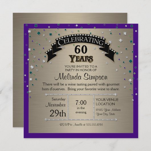 Nepjuwelen Confetti Feest Verjaardagsfeestje Kaart (Voorkant / Achterkant)