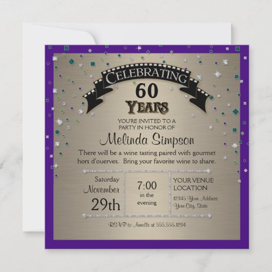 Nepjuwelen Confetti Feest Verjaardagsfeestje Kaart (Voorkant)