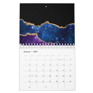 Nepmarmer Agaten Steen Galaxy Glitterend Lichtgeve Kalender