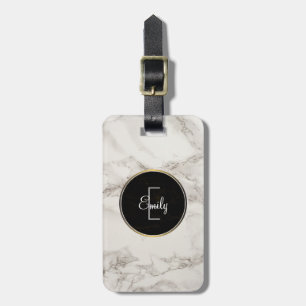 Nepmarmer Alabaster Taupe Tan Monogram Bagagelabel