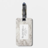 Nepmarmer Alabaster Taupe Tan Monogram Bagagelabel (Achterkant verticaal)