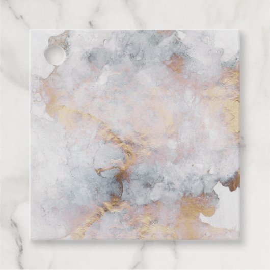 Nepmarmer Geometrisch Goud Bedankjes Labels (Voorkant)