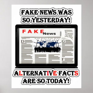 Nepnieuws en Alternatieve Feiten Waarde Poster Pap