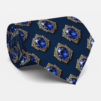 Nepp Saphiren met Antieke Gouden Zetting Blauw Stropdas