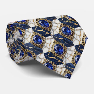 Nepp Saphiren met Antieke Gouden Zetting Blauw Stropdas