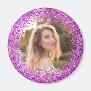 Neppa Paarse Glitter Foto Magneet