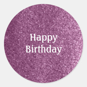 Neppa Paarse Glitter Gefeliciteerd Ronde Sticker